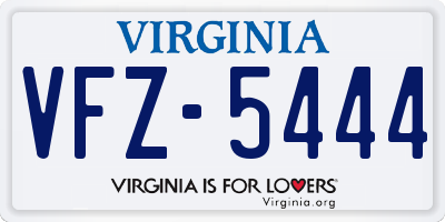 VA license plate VFZ5444