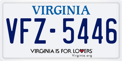 VA license plate VFZ5446