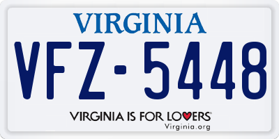 VA license plate VFZ5448