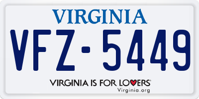 VA license plate VFZ5449