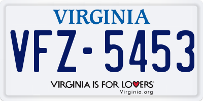 VA license plate VFZ5453