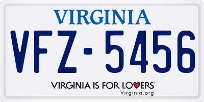 VA license plate VFZ5456
