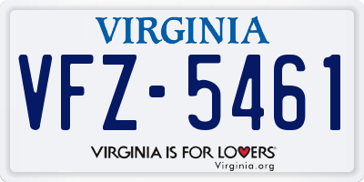 VA license plate VFZ5461