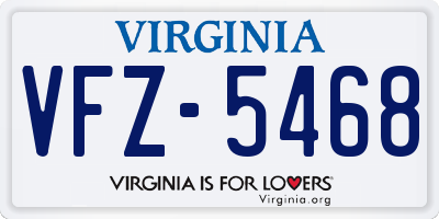 VA license plate VFZ5468