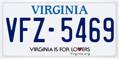 VA license plate VFZ5469