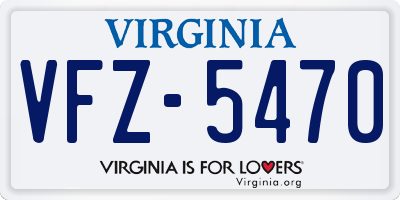 VA license plate VFZ5470