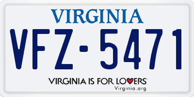 VA license plate VFZ5471