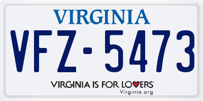VA license plate VFZ5473