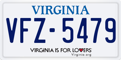 VA license plate VFZ5479