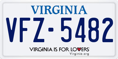 VA license plate VFZ5482