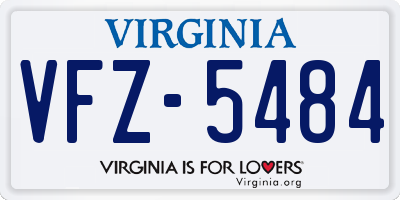 VA license plate VFZ5484
