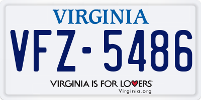 VA license plate VFZ5486