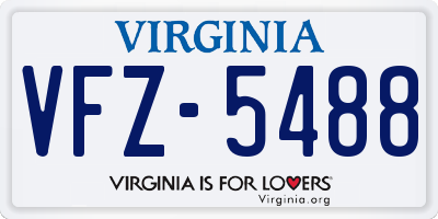 VA license plate VFZ5488
