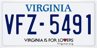 VA license plate VFZ5491