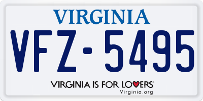 VA license plate VFZ5495