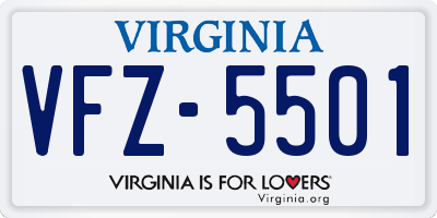 VA license plate VFZ5501