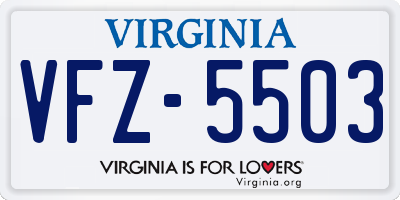 VA license plate VFZ5503