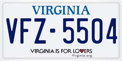 VA license plate VFZ5504