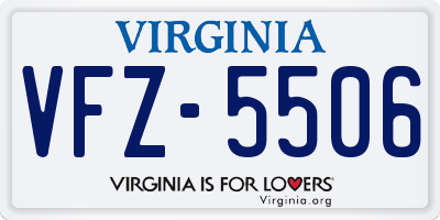 VA license plate VFZ5506