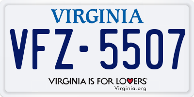 VA license plate VFZ5507