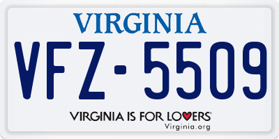 VA license plate VFZ5509