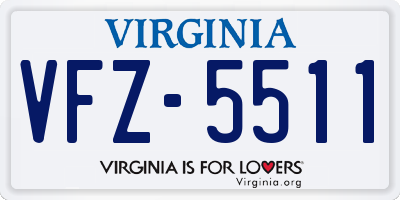 VA license plate VFZ5511
