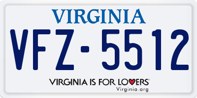 VA license plate VFZ5512