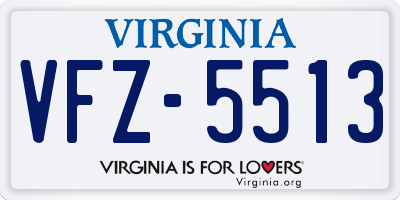 VA license plate VFZ5513