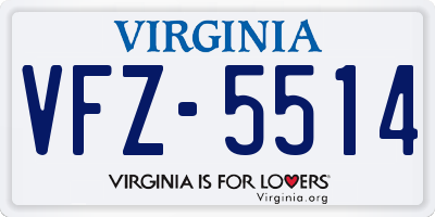 VA license plate VFZ5514