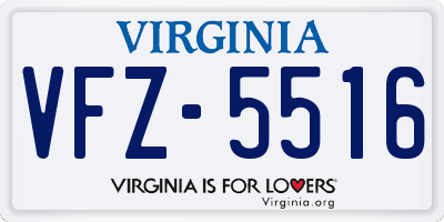 VA license plate VFZ5516