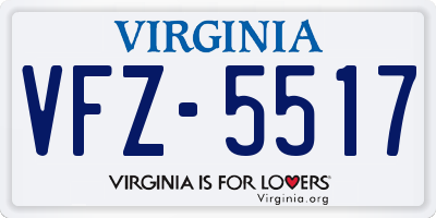 VA license plate VFZ5517