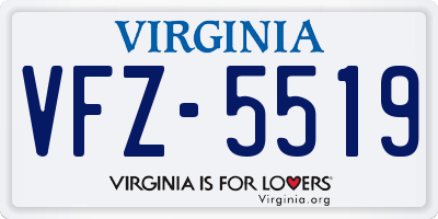 VA license plate VFZ5519