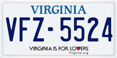 VA license plate VFZ5524