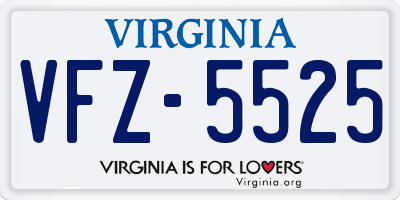 VA license plate VFZ5525