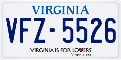 VA license plate VFZ5526