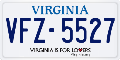 VA license plate VFZ5527