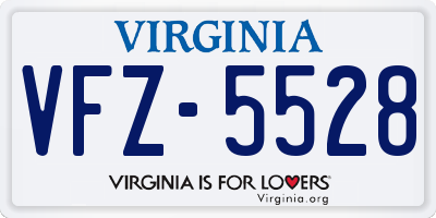 VA license plate VFZ5528