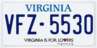 VA license plate VFZ5530
