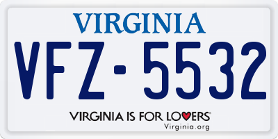 VA license plate VFZ5532