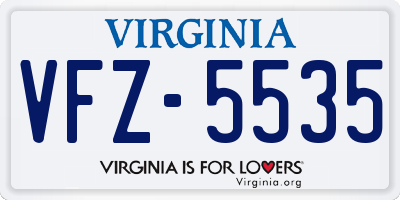 VA license plate VFZ5535