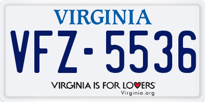 VA license plate VFZ5536