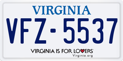 VA license plate VFZ5537