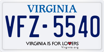 VA license plate VFZ5540