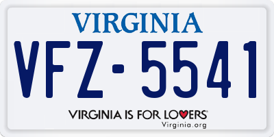 VA license plate VFZ5541