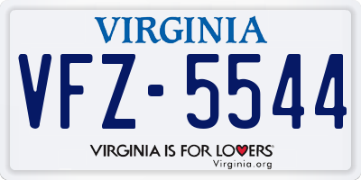 VA license plate VFZ5544