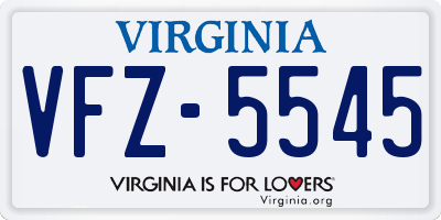 VA license plate VFZ5545