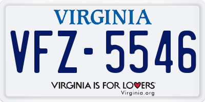 VA license plate VFZ5546