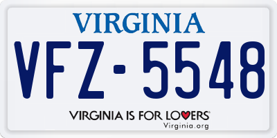 VA license plate VFZ5548