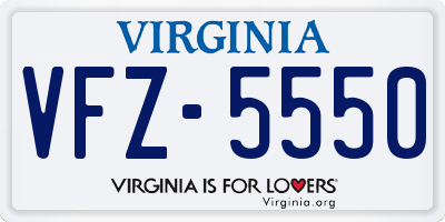 VA license plate VFZ5550