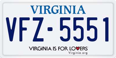 VA license plate VFZ5551